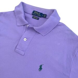 Ralph Lauren Polo Shirt Mens L Lavender Purple Cotton Classic Fit Short Sleeve